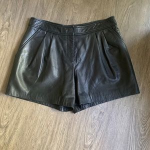 Tibi leather shorts
